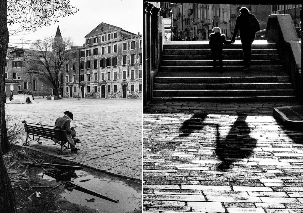 Pietro De Albertis focused on the human form for his black and white images of Venice. 